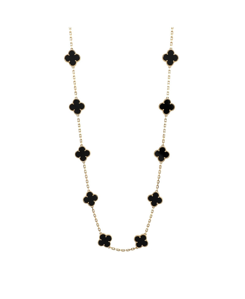 Pre-Owned Van Cleef & Arpels Vintage Alhambra 20 Motifs Necklace 18K Gold and Onyx | Bloomingdale's (US)