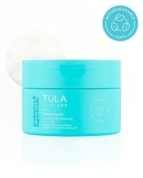 Purifying & pH Balancing Biodegradable Toner Pads | Tula Skincare