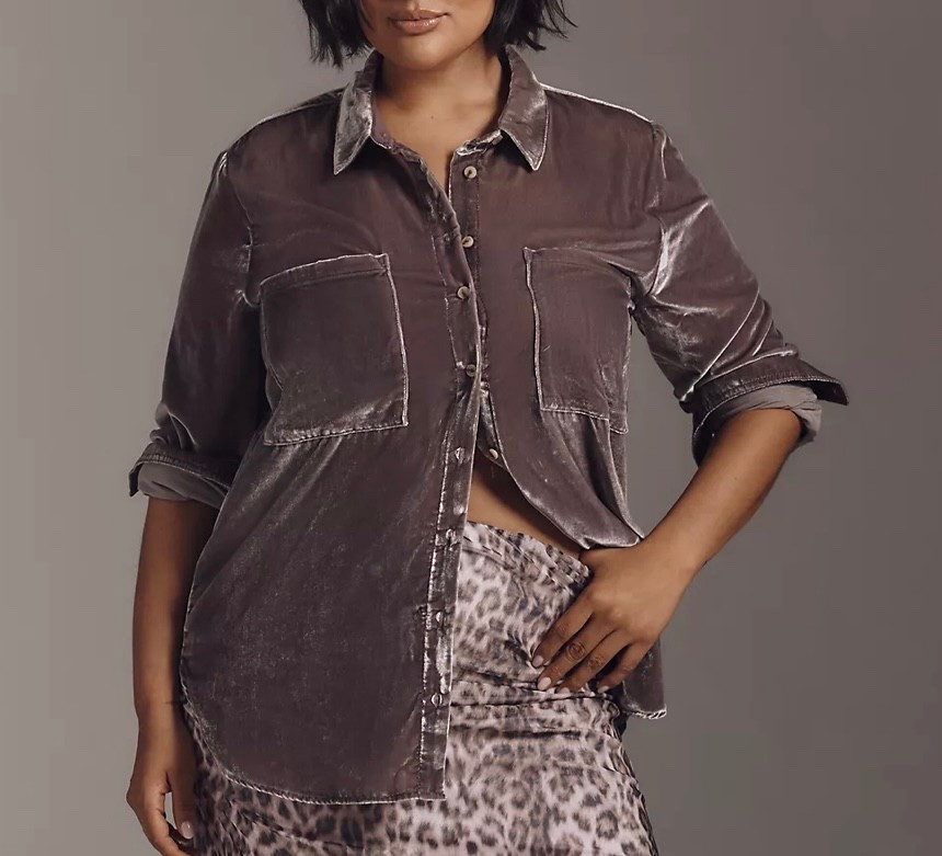 Decadent velvet shirt in jewel tone colors available on plus and straight sizes 

#LTKPlusSize