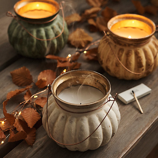 Rosy Rings Distressed Pumpkin Candle | Terrain