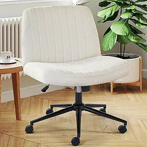DUMOS Criss Cross Chair with Wheels, Legged Office Armless Wide Desk Seat Dual-Purpose Base, Adju... | Amazon (US)