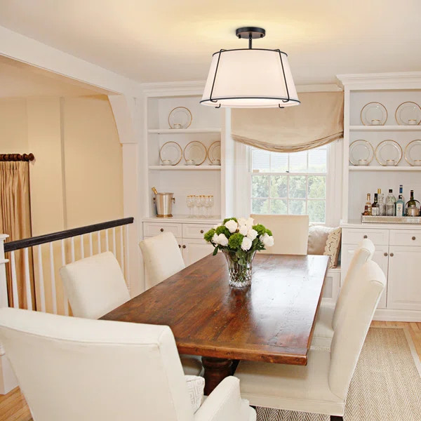 Nyjel Linen Semi Flush Mount | Wayfair North America