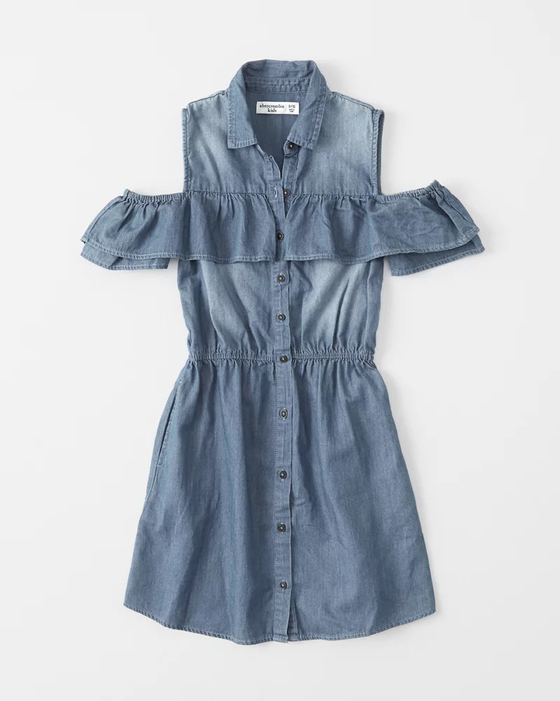 Cold-Shoulder Ruffle Dress | Abercrombie & Fitch US & UK
