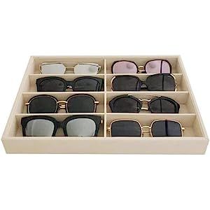 Large Beige Premium Quality Velvet Glasses Box Tray Stackable Practical Trade Show Home Use Jewelry  | Amazon (US)