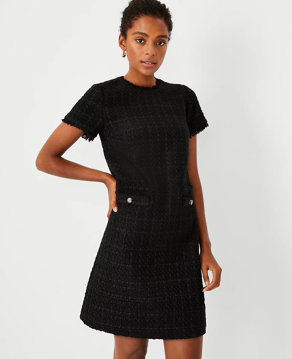 Tweed Pocket Shift Dress | Ann Taylor (US)