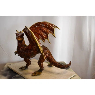 Abstract & Geometric Dragon Bronze Statue with Brown Enamel Finish 32" x 36" x 25"H | Wayfair North America
