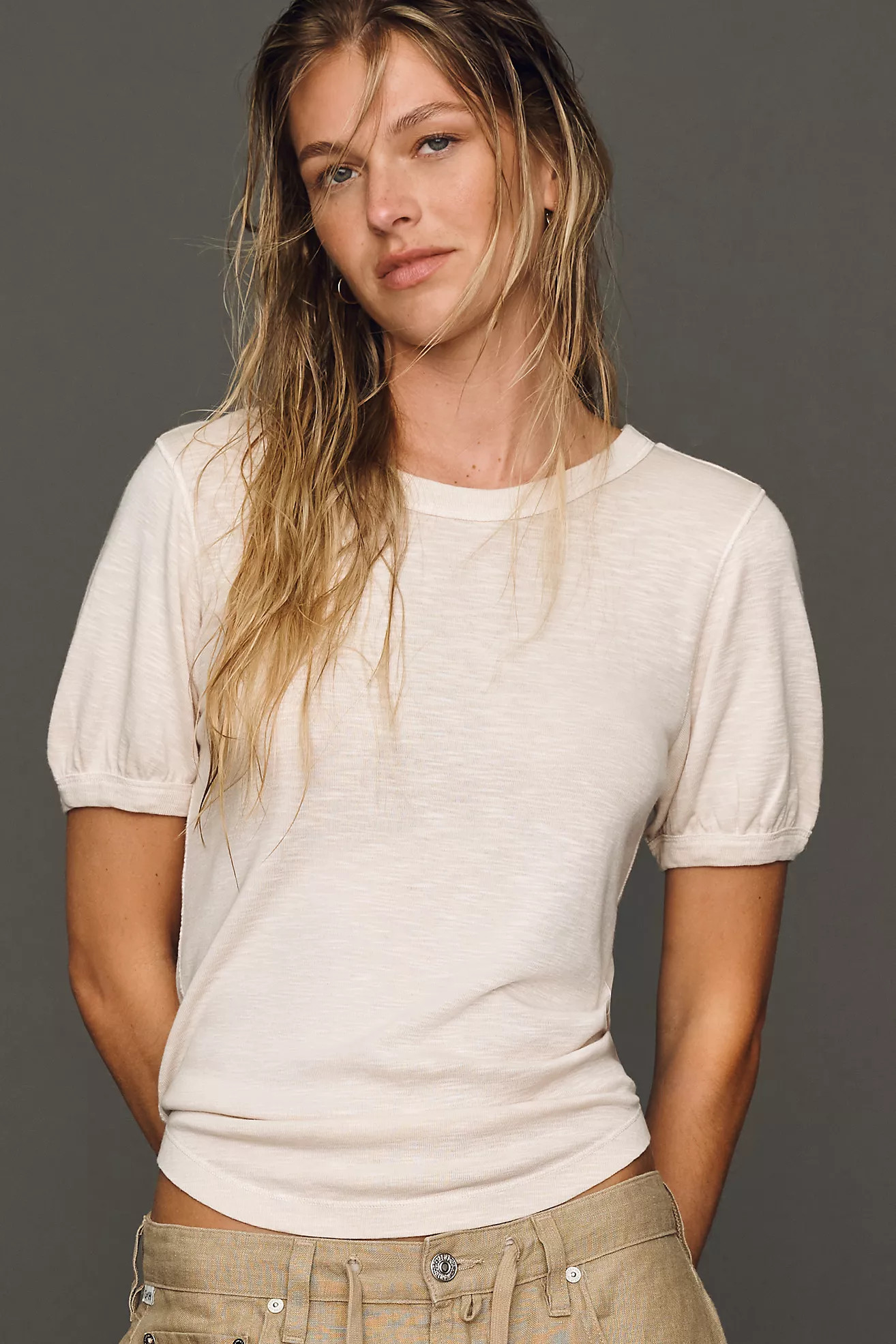Cotton Puff-Sleeve Tee | Anthropologie (US)