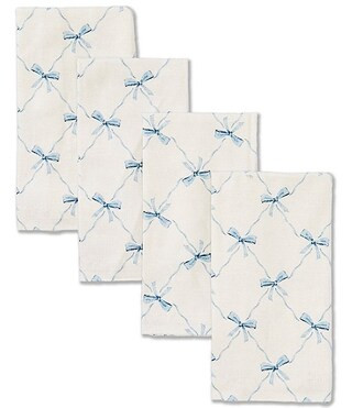 Southern LivingBlue White Bow Napkins, Set of 4 | Dillard's