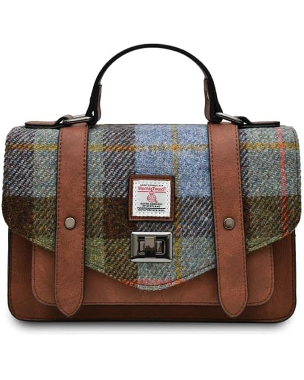 Islander Women's Medium Tweed Satchel Handbag, Black and Grey, 24x16x7cm | Amazon (US)