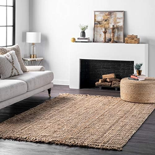 nuLOOM Hand Woven Chunky Natural Jute Farmhouse Area Rug, 8' 6" x 11' 6" | Amazon (US)