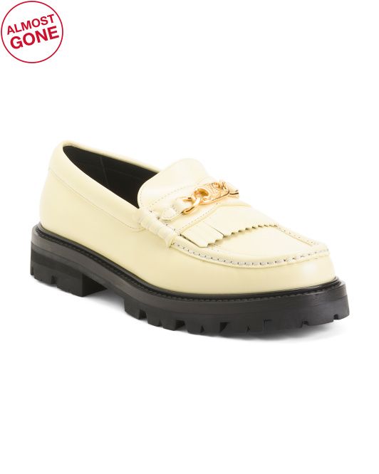 Made In Italy Leather Casual Shoes With Lug Sole | TJ Maxx