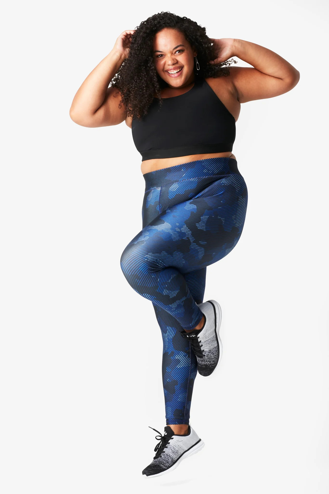 Navy Camo Stripe Hi-Shine Leggings | Terez
