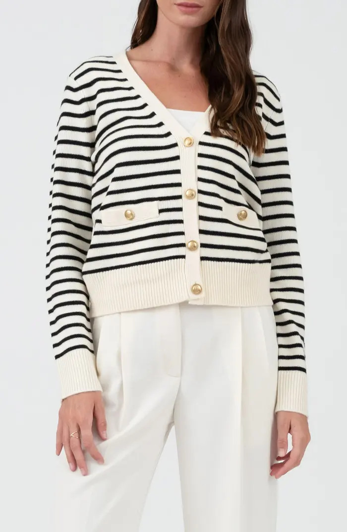 Blu Pepper Stripe V-Neck Cardigan | Nordstromrack | Nordstrom Rack
