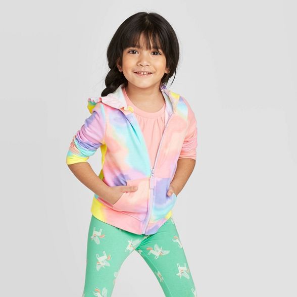 Toddler Girls' Tie-Dye Zip-Up Hooded Sweatshirt - Cat & Jack™ | Target