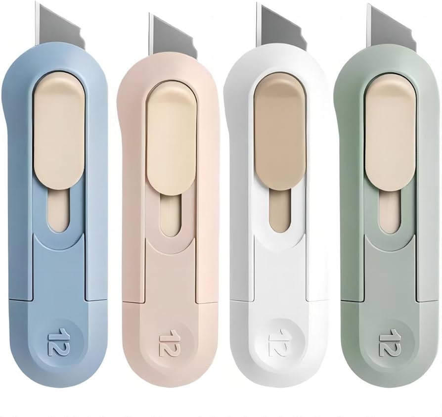 4pcs Utility Knife ，SK5 Retractable Blade Duty Box Cutter Letter Opener, Razor Sharp Cartons Ca... | Amazon (US)