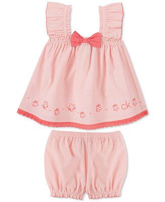 Baby Girls 2-Pc. Cotton Woven Tank Top & Shorts Set | Macys (US)