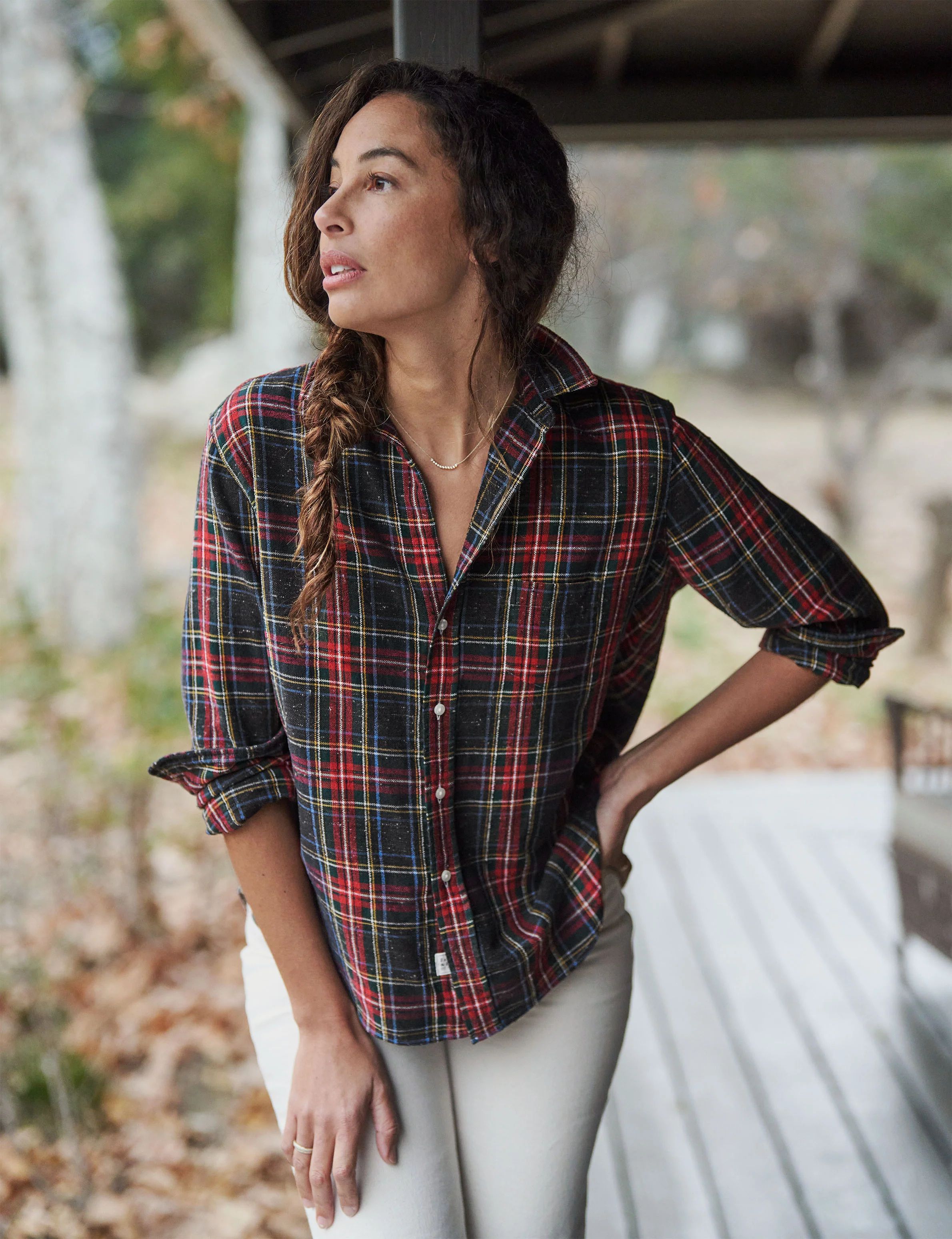 EILEEN Black and Red with Yellow Plaid, Polar Flannel | Frank & Eileen