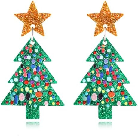 Unique Personality Acrylic Christmas Tree Truck Earrings Handmade Lightweight Creative Cartoon Ch... | Amazon (US)