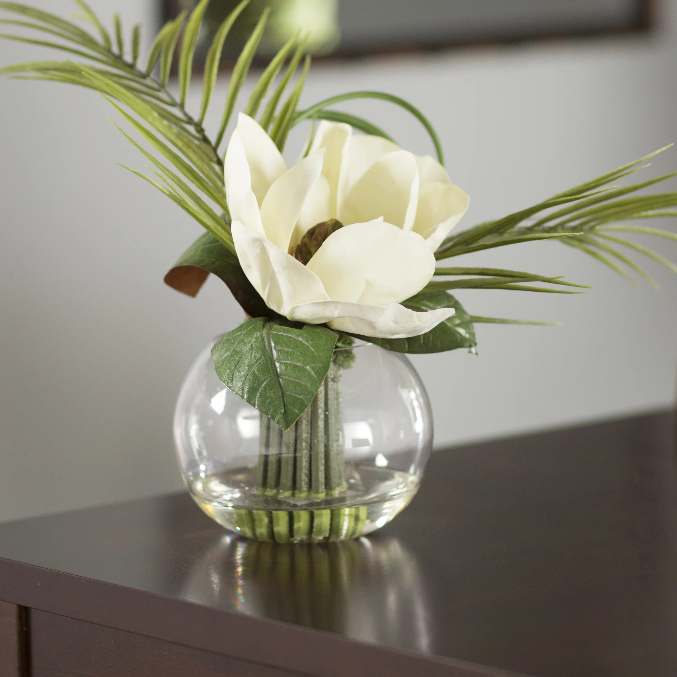 Lehn Tropical Magnolia Floral Arrangement in Vase | Wayfair North America