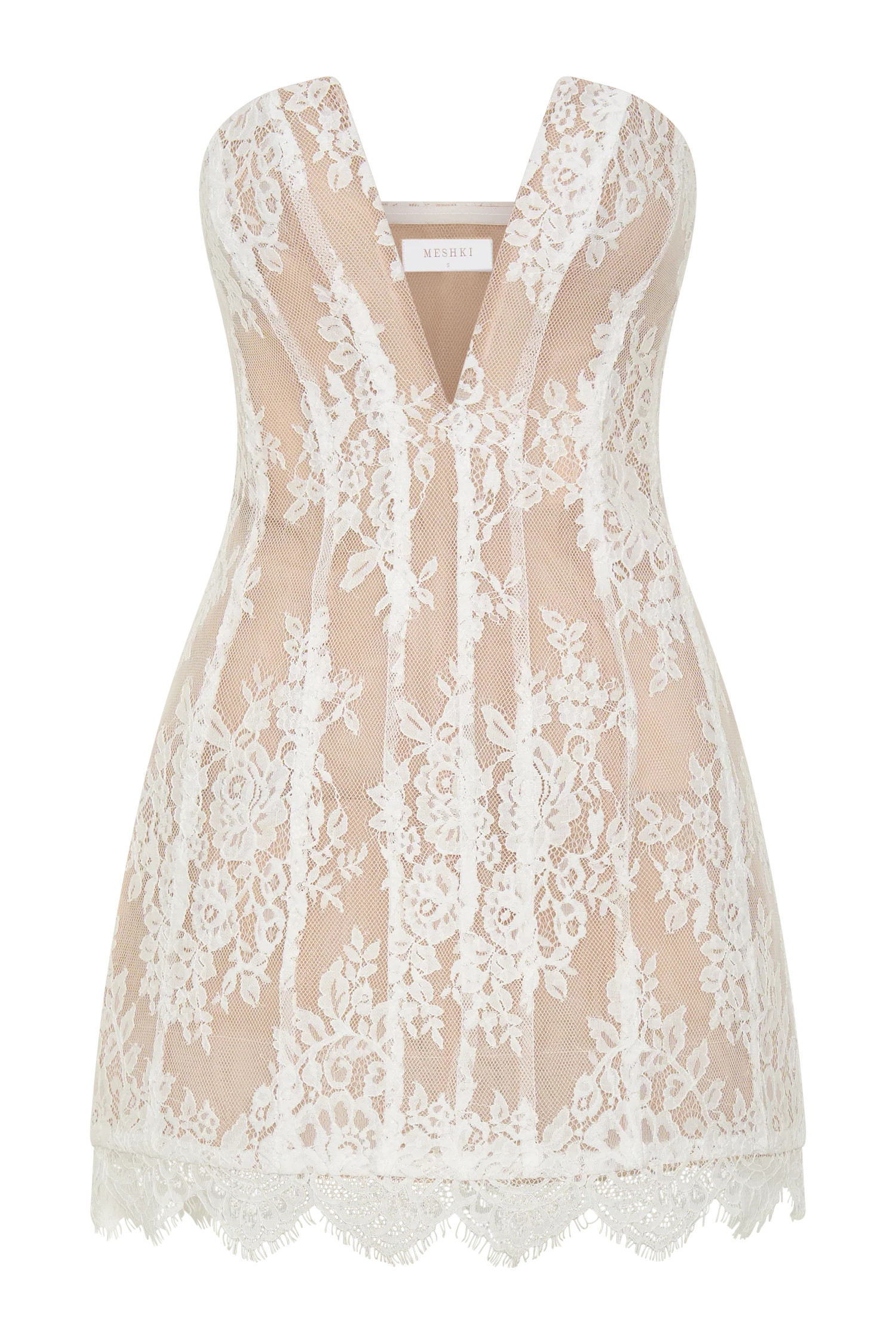 Zoey Lace Corset Mini Dress - Ivory | MESHKI US