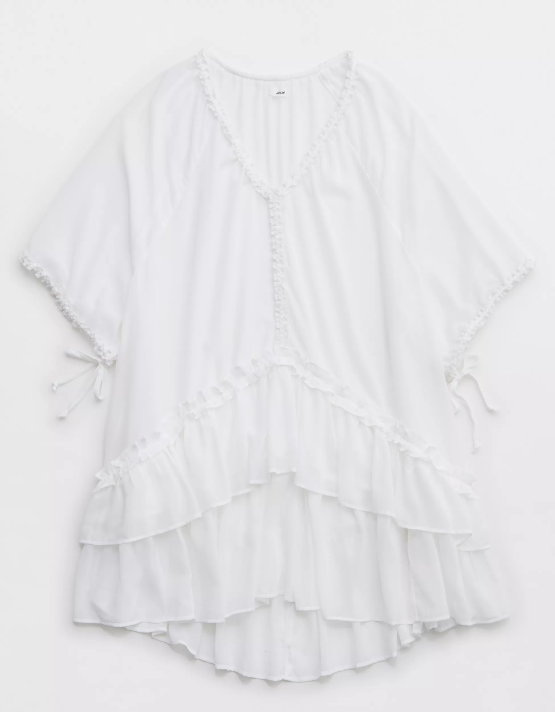 Aerie Crochet Ruffle Trim Cape | Aerie