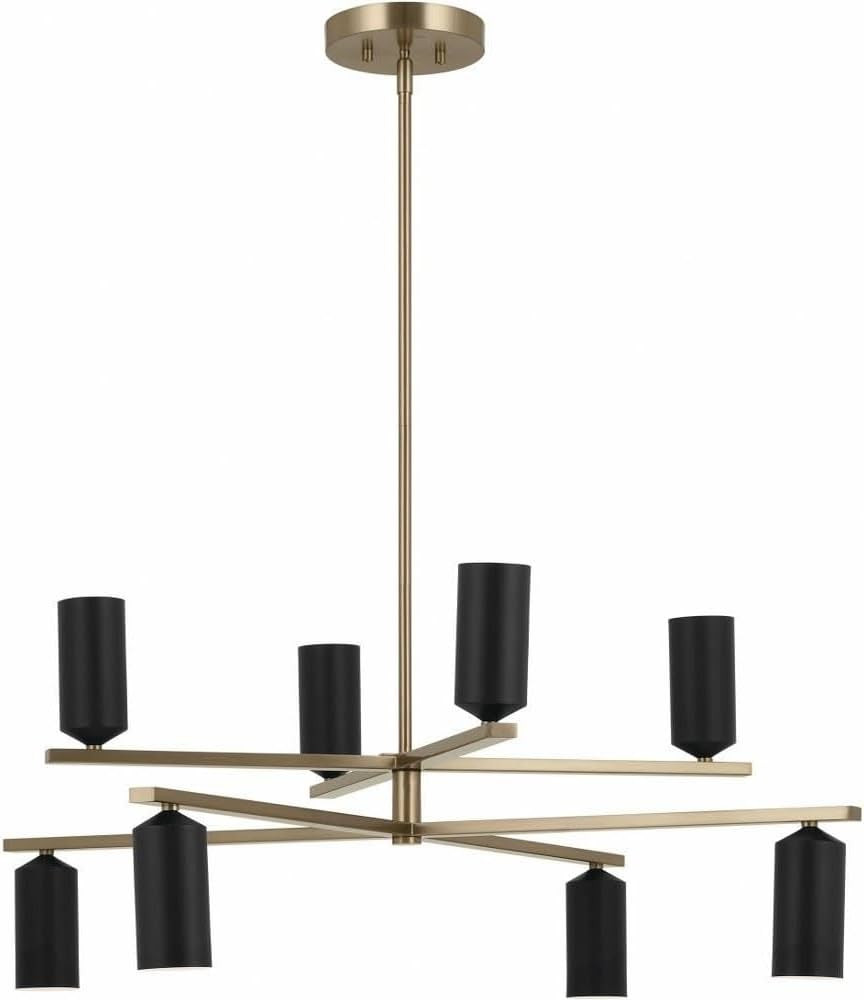 Kichler Gala 8-Light Chandelier, Modern Light in Champagne Bronze with Black, Sloped Ceiling Comp... | Amazon (US)