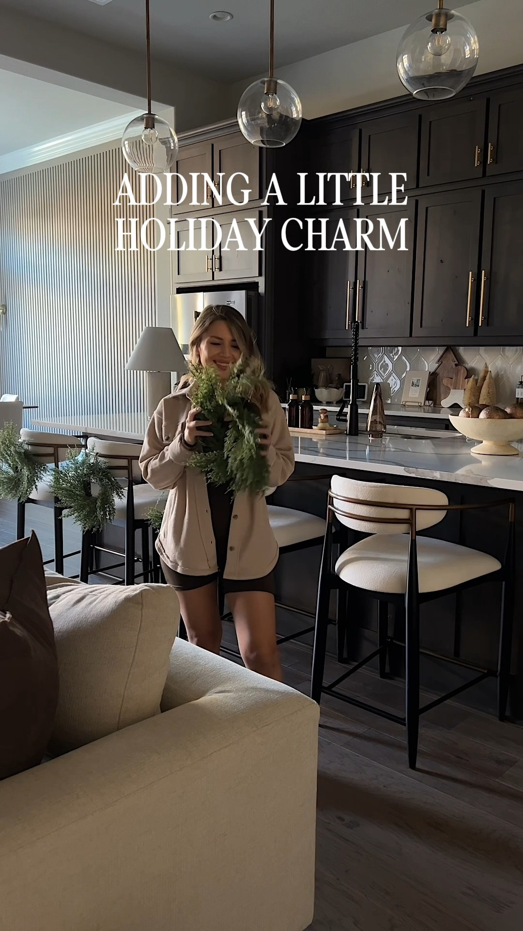 Add a mini wreath to your barstools for that Christmas touch! 🎄

#LTKHoliday #LTKHome