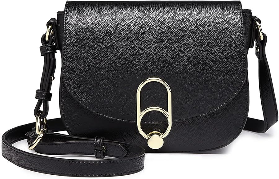 Miss Lulu Handbags Women Fashion Tassel Decoration Zipper Flap Small Shoulder Cross-Body Saddle Bag  | Amazon (UK)