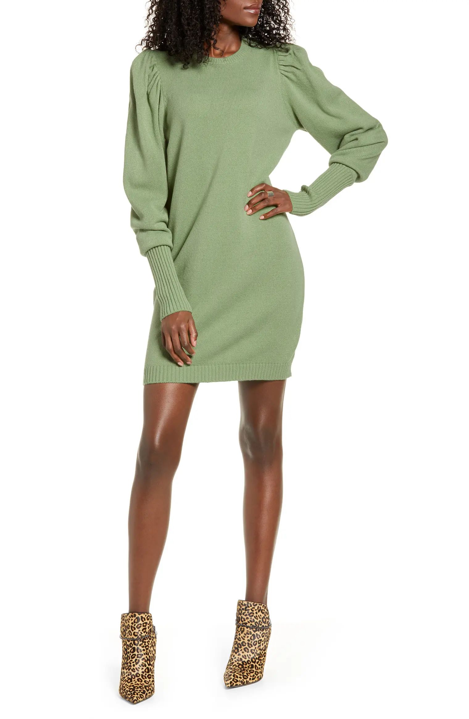 x Influencers San Francisco Puff Sleeve Sweater Dress | Nordstrom