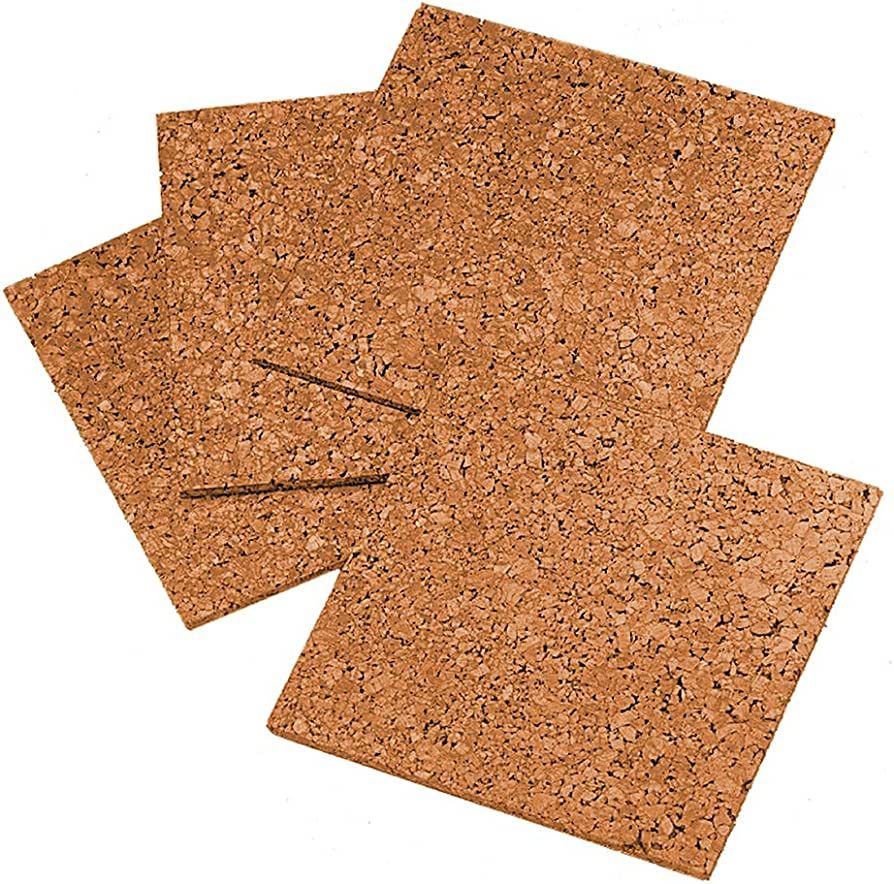 Quartet Cork Tiles, Cork Board, 12" x 12", Corkboard, Wall Bulletin Boards, Natural, 4 count (Pac... | Amazon (US)