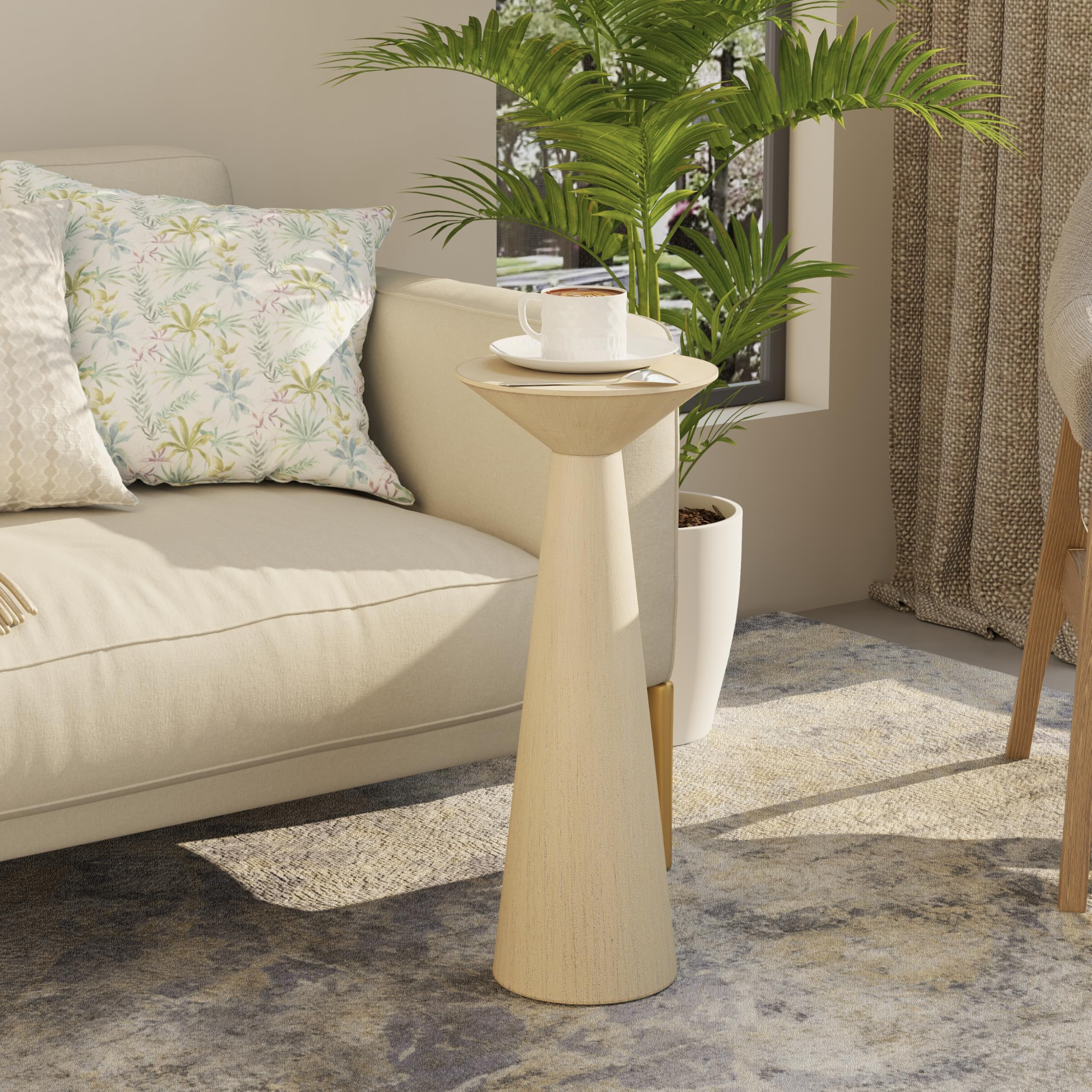 COZAYH Farmhouse Tall Pedestal End Table Small Solid Wood Martini Table Plant Stand Modern Round ... | Amazon (US)