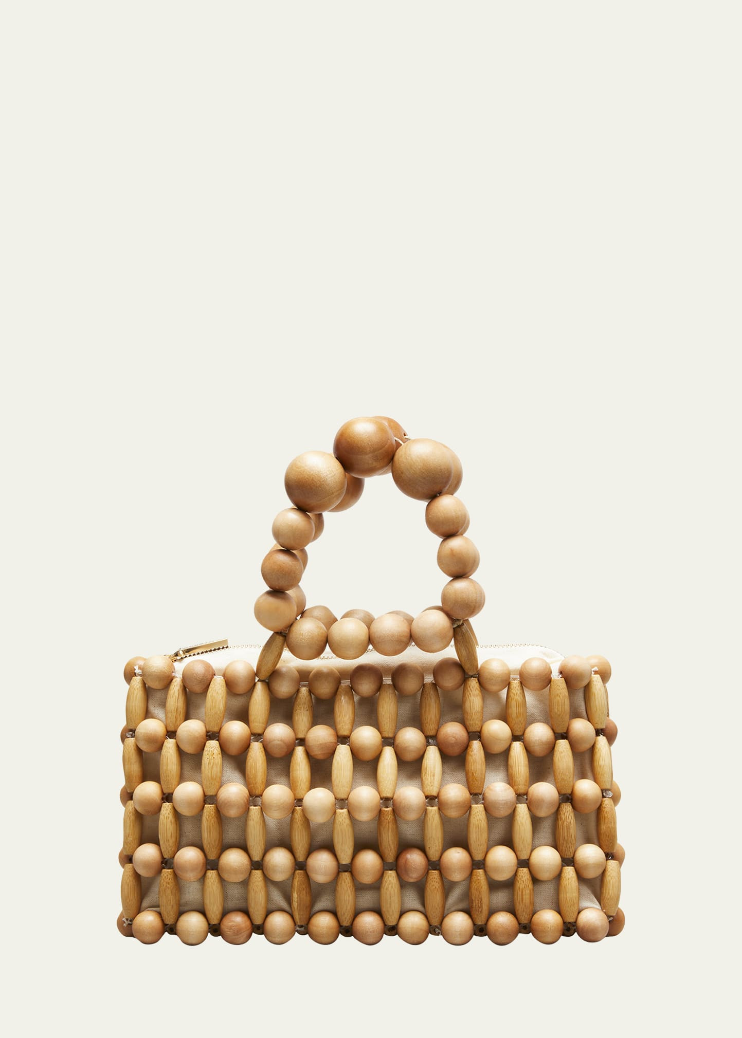 Cult Gaia Cora Beaded Wood Top-Handle Bag | Bergdorf Goodman