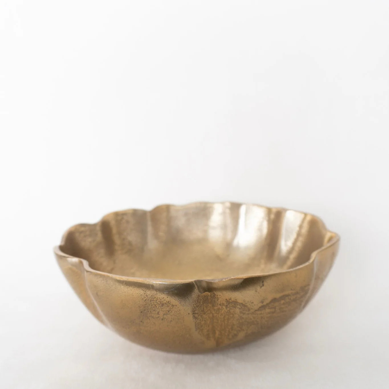 Antique Gold Ruffle Bowl | Eco Chic Home