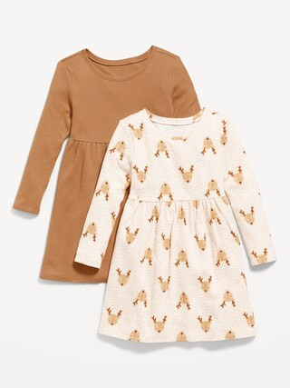 Fit & Flare Printed Jersey Dress 2-Pack for Toddler Girls | Old Navy (US)