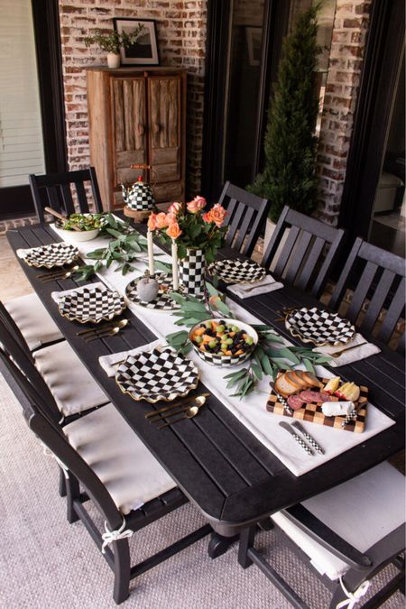 Black and white classic courtly check table decor for a summer soirée 

#LTKSeasonal #LTKHome