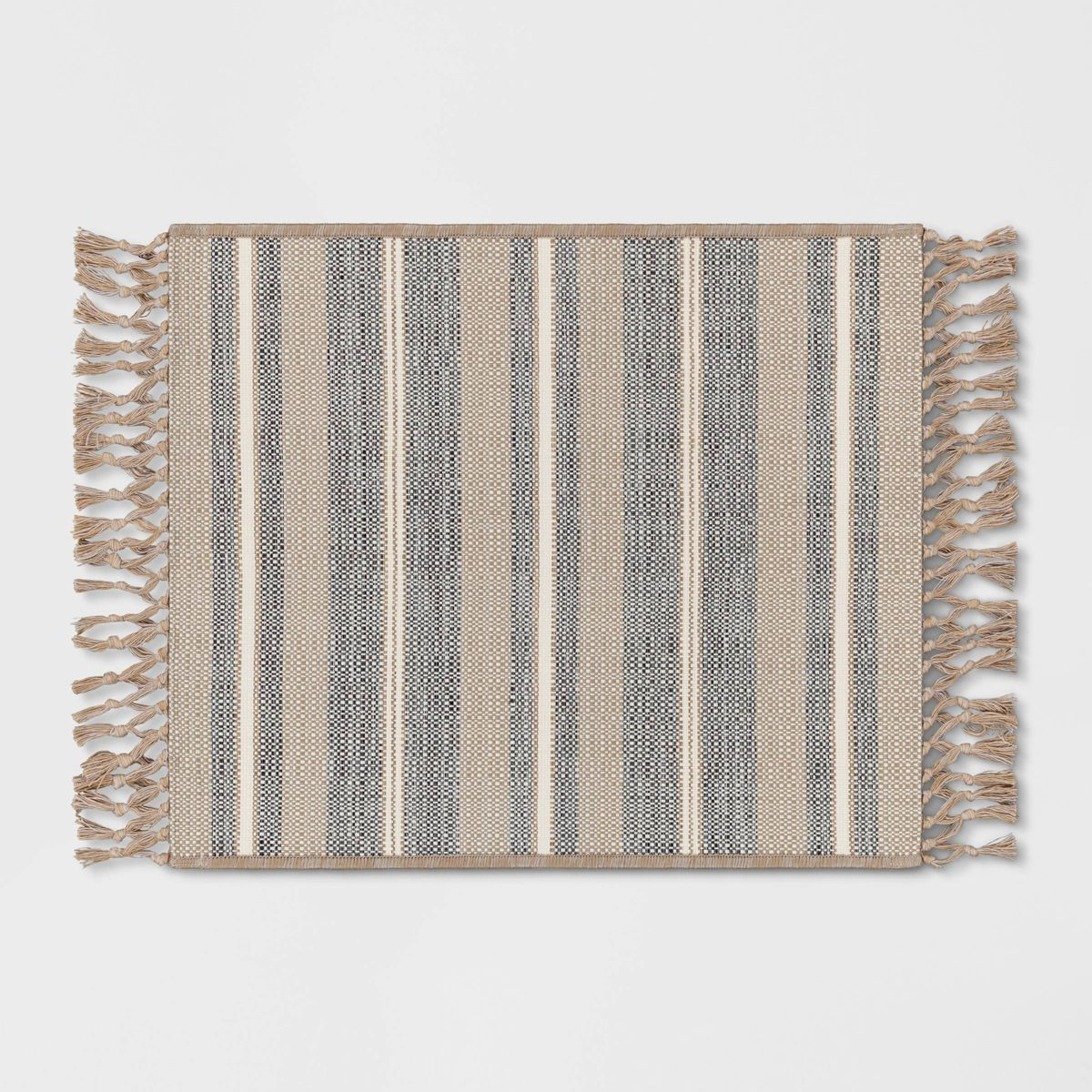 2'x3' Beachside Stripe Outdoor Rug Heathered Gray – Threshold™ designed with Studio McGee | Target