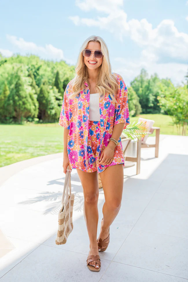 Backyard Hangout Floral Lightweight Lounge Set | Pink Lily