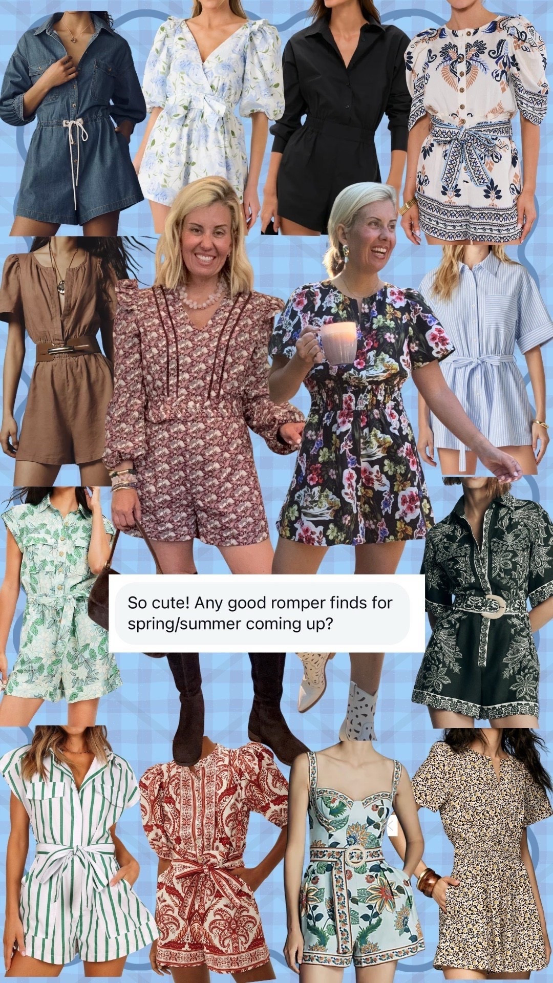  
Well, aren’t these the cutest?! Rompers are so fun to style… sandal, heel, boot or sneaker for completely different looks! ￼￼
 
#LTKOver40 #LTKdayinmylife #LTKmomlife