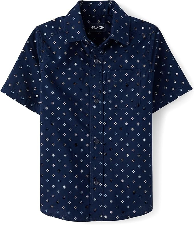 The Children's Place boys Short Sleeve Button Up Shirt | Amazon (US)
