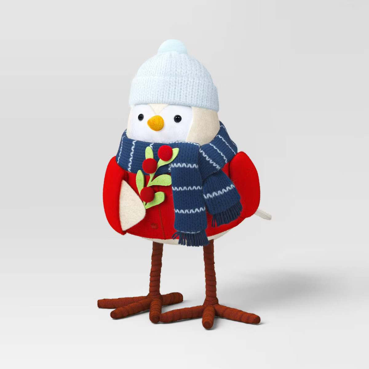 Featherly Friends™ 'Berry' Fabric Christmas Bird Figurine Holding Holly - Wondershop™ | Target