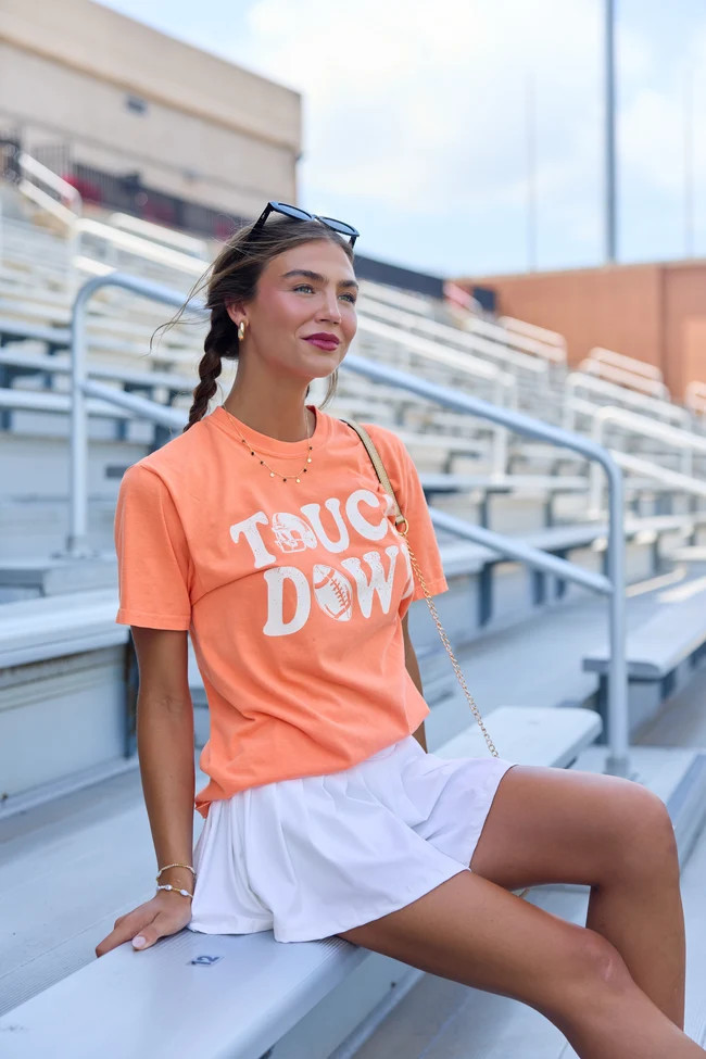 Touchdown Printed Melon Graphic Tee S | Pink Lily