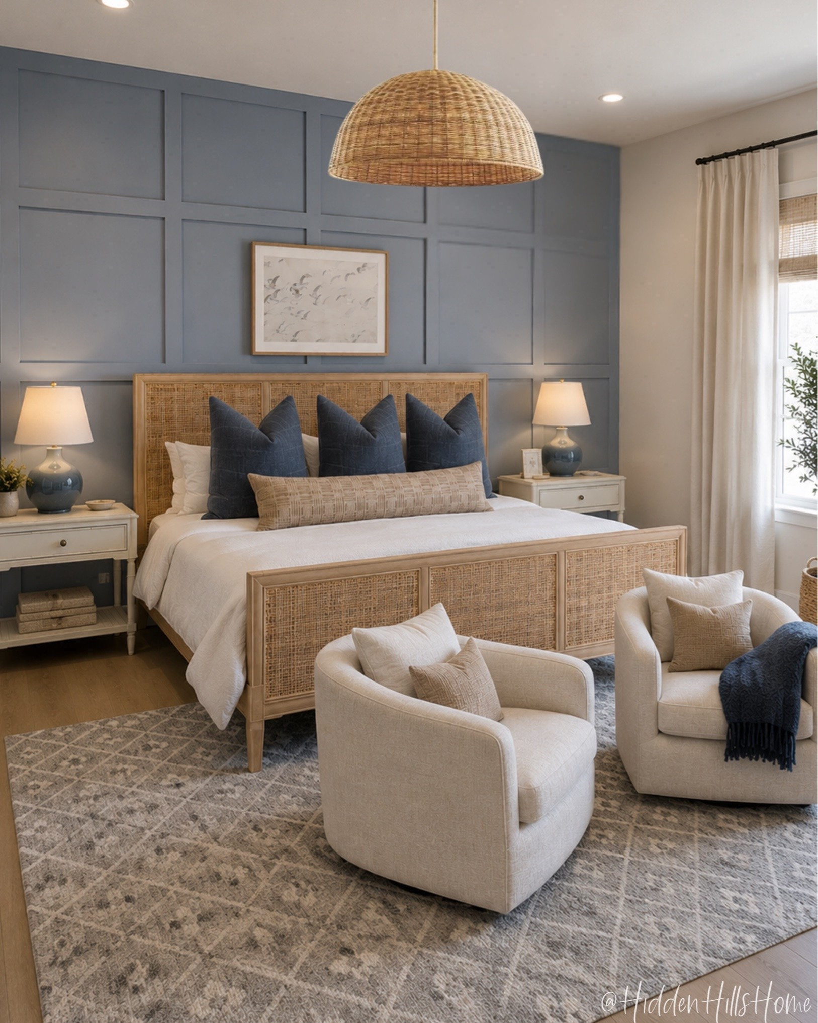 Coastal bedroom decor ideas. Bedroom design, e-design, home decor inspiration, bedding, bedroom inspiration, cane bed, nightstands #coastal

#LTKHome #LTKSaleAlert #LTKSeasonal