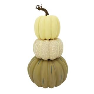 14" Cream & Green Pumpkin Decoration by Ashland® | Michaels Stores