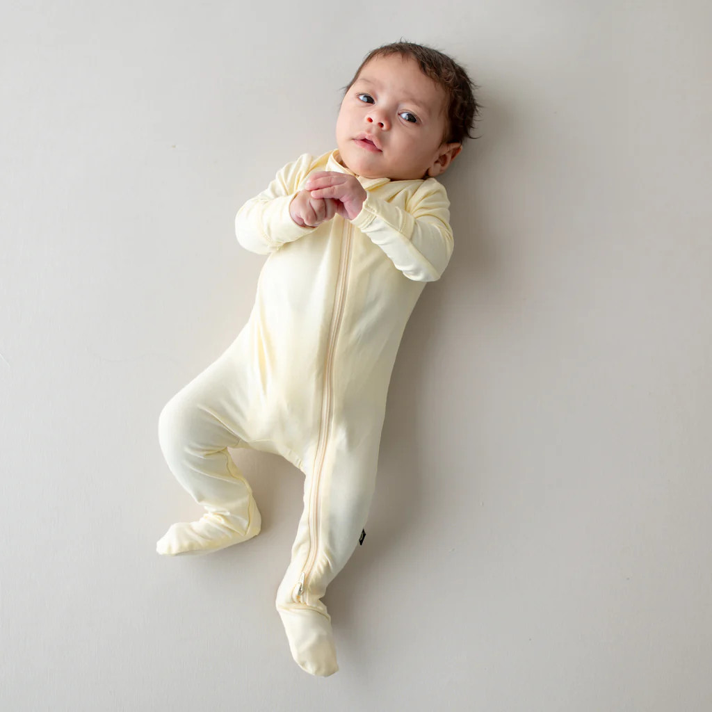Zippered Footie in Chamomile | Kyte Baby