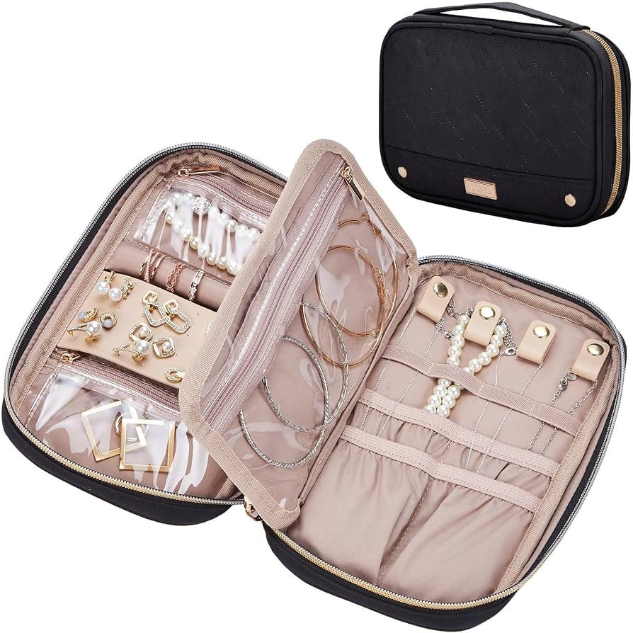 NISHEL Travel Jewelry Case Organizer, Tangle-Free Necklace Storage Bag | Amazon (US)