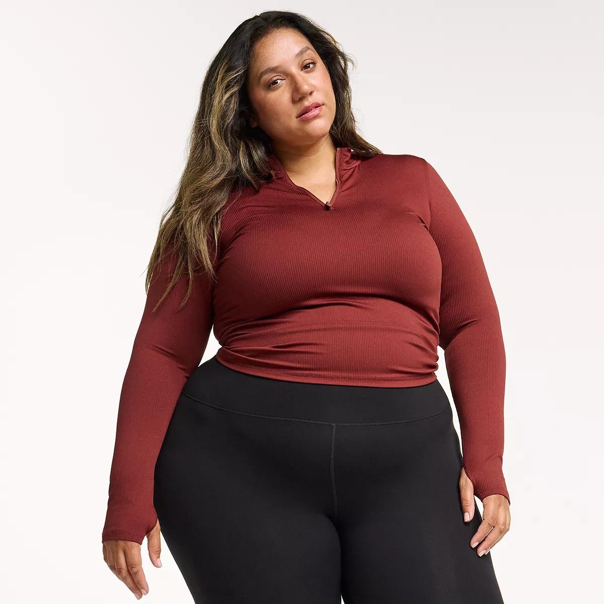 Women's FLX Balance Ribbed Quarter-Zip Mockneck Top | Kohl's