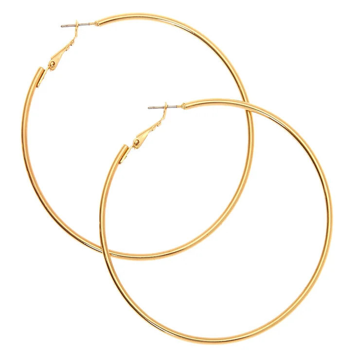 Gold 70MM Hoop Earrings | Claire's (US)