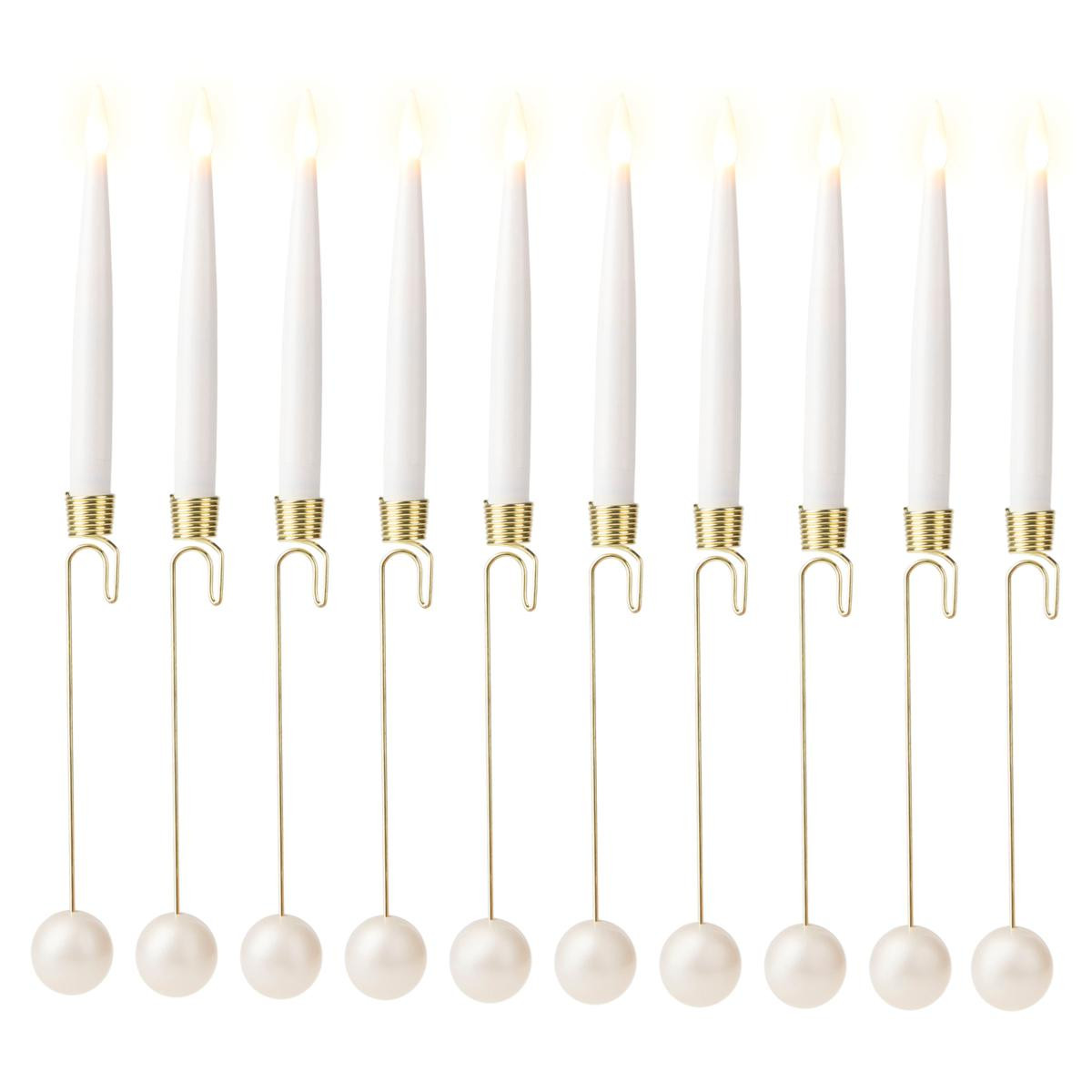 "As Is" august & leo Flameless Tree Candles w/ Pearl Ball 10-piece Set - 23494523 | HSN | HSN
