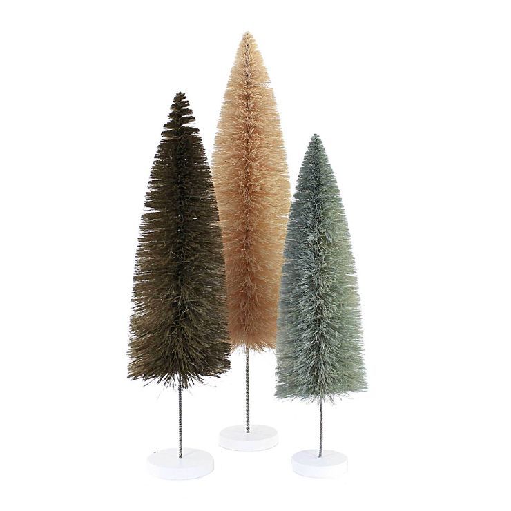 Christmas 24.0" Champagne Rainbow Trees Bottle Brush Pink Green  -  Decorative Figurines | Target