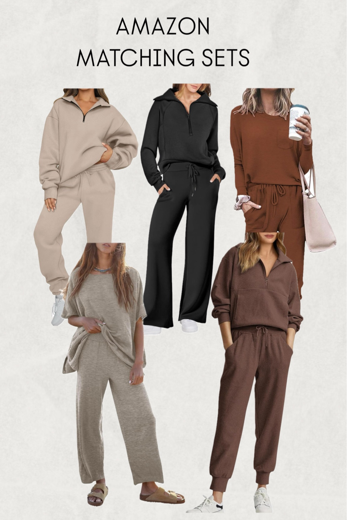The comfiest and cutest matching sets from Amazon. These all have so many different color options and are so good for everyday outfit ideas. 

First set top left - XL tts ( I wanted an oversized fit) 
Second set- black- large tts 
Top right set - large tts 
Bottom left set - large - top runs big/ oversized fit 
Bottom right set - xl - I wanted an oversized fit 

Casual outfit , fall fashion, fall outfit , matching set, everyday outfit idea, easy outfit idea, travel outfit , airport outfit , errands outfit , drop off outfit , midsize outfit, Amazon finds 


#LTKxPrimeDay #LTKTravel #LTKStyleTip
